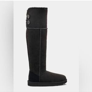 UGG Over The Knee Bailey Button. Black